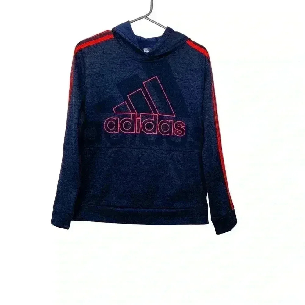 Adidas light pull over hoodie with fleece inside